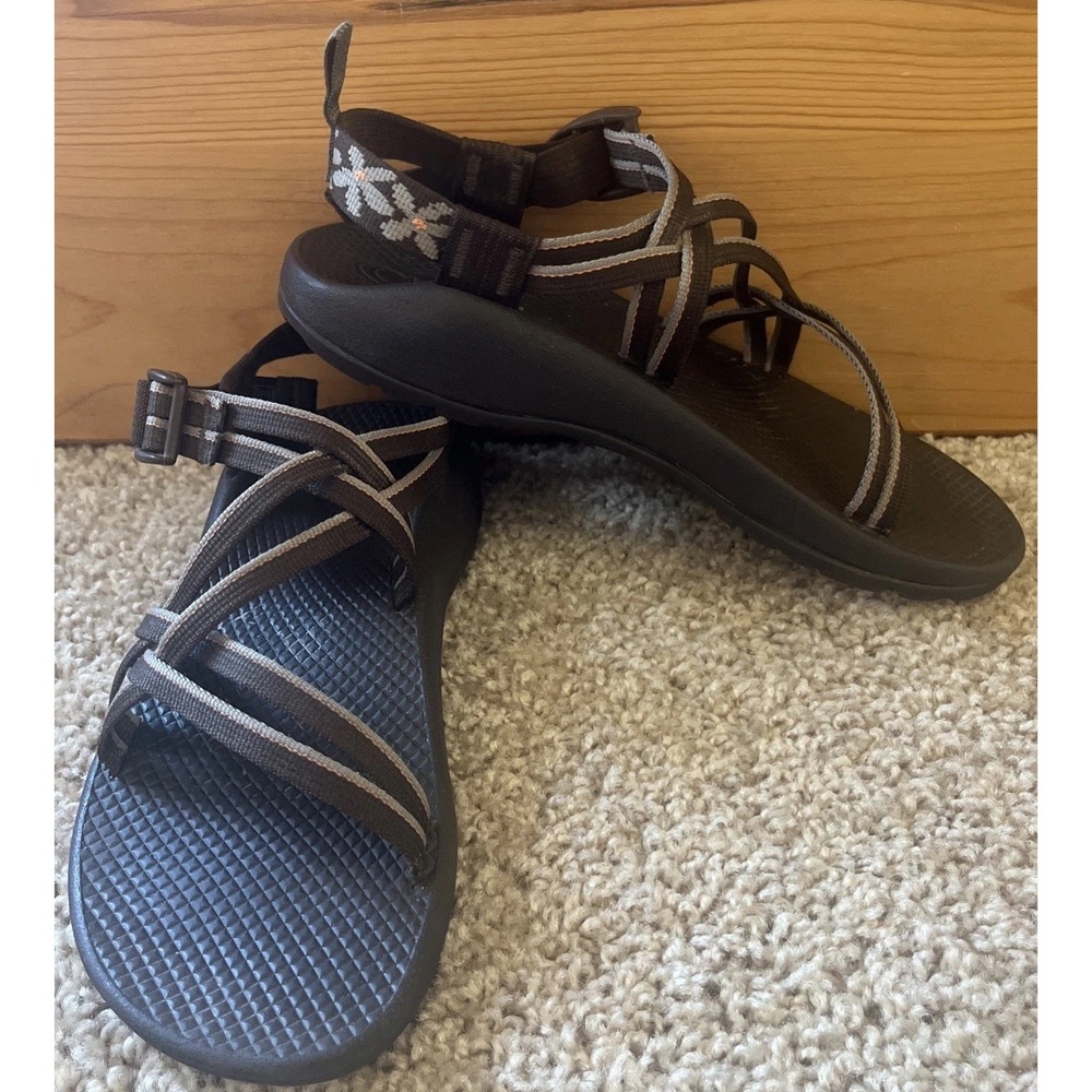 CHACO Kids Youth  ZX/1 Classic Casual Sandals Brown Striped Size 6
